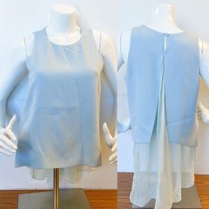 Jonathan Simkhai blue open back sheer top